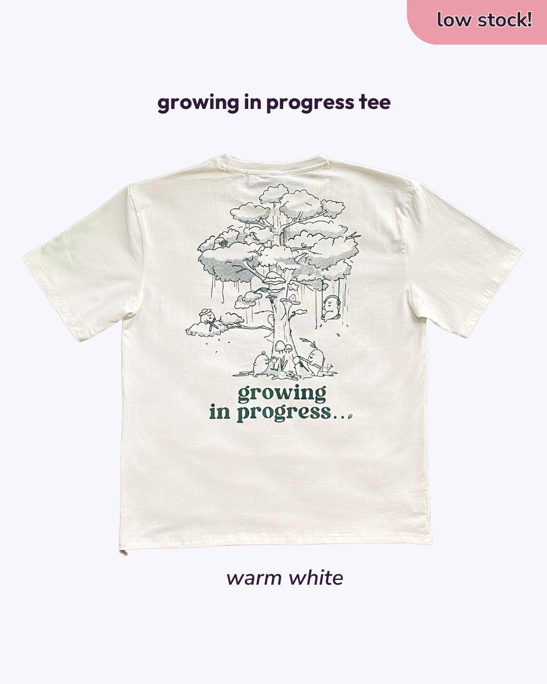 Growing in Progress Oversized Tee - Warm White