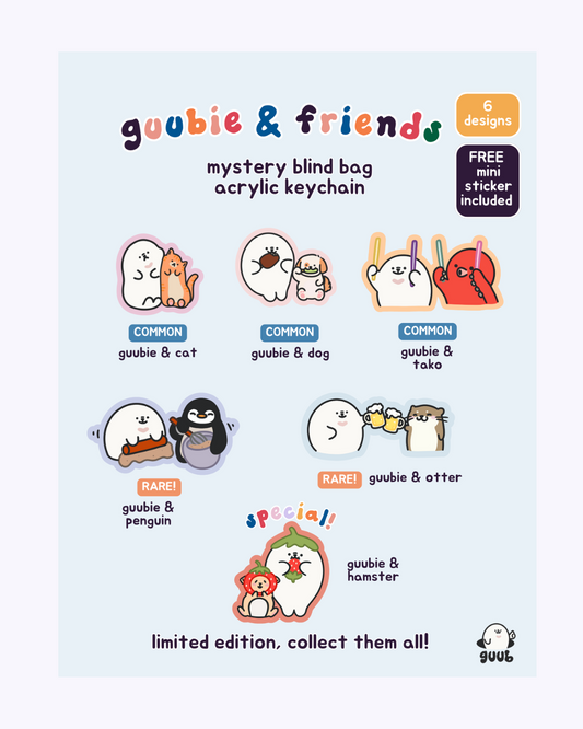 guubie & friends mystery blind bag keychain
