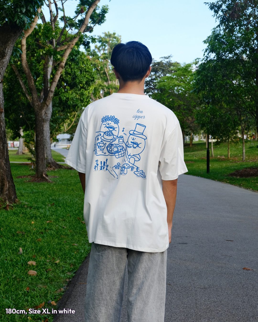 Bestea Oversized Tee (Tea Spiller/Sipper) - White