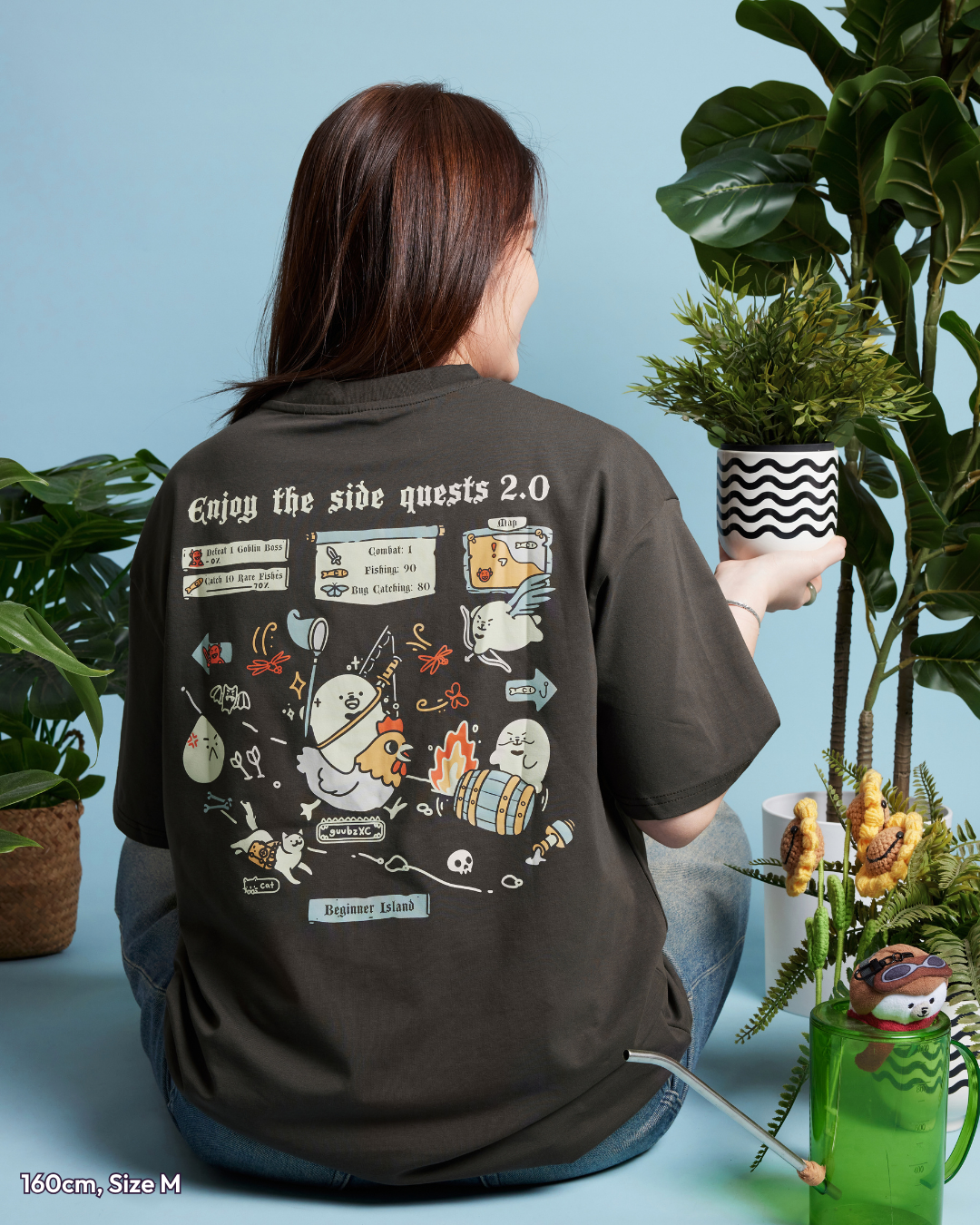 Enjoy The Side Quests 2.0 Tee - Charcoal Brown – guub