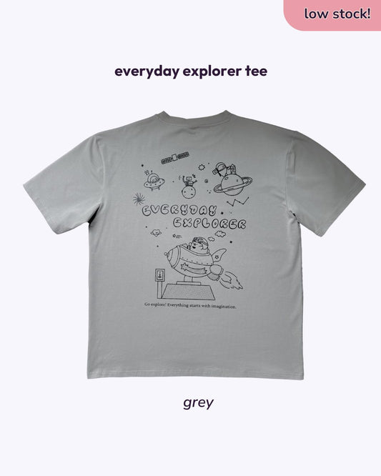 Everyday Explorer Oversized Tee - Grey