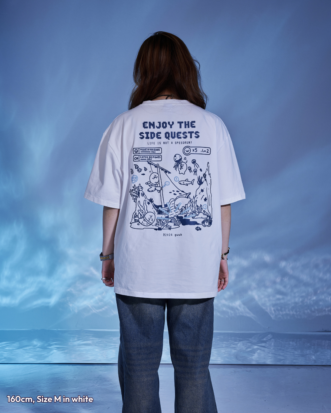 Enjoy The Side Quests Oversized Tee - White
