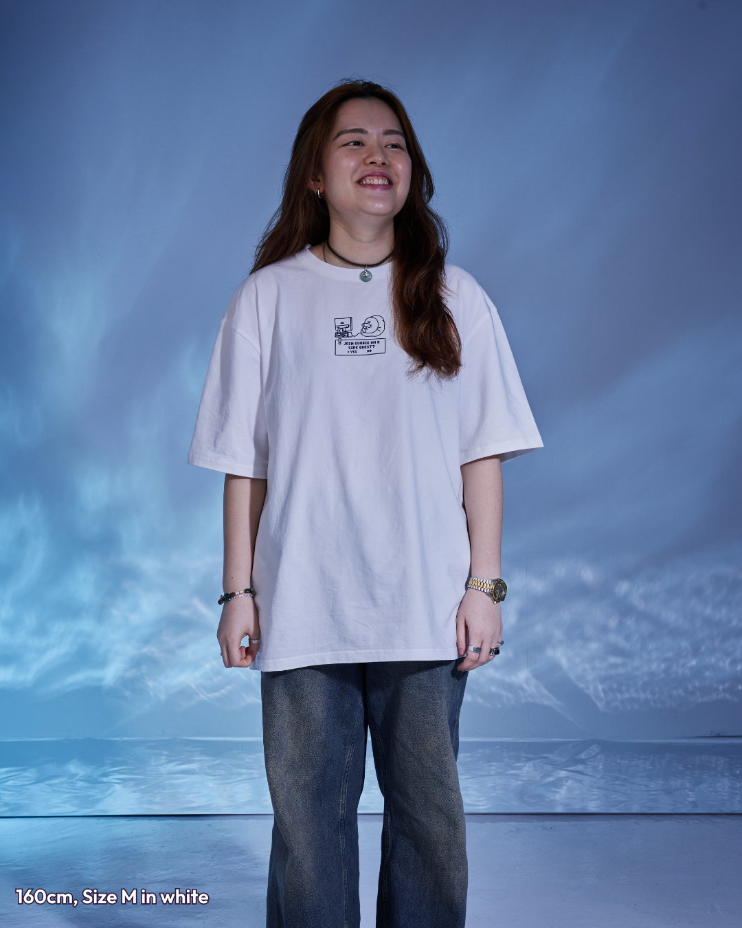 Enjoy The Side Quests Oversized Tee - White