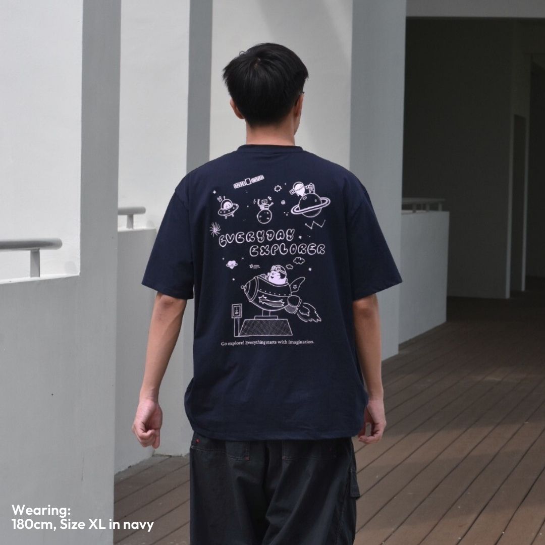 Everyday Explorer Oversized Tee - Navy