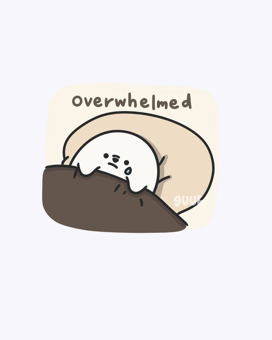 Overwhelmed Vinyl Sticker