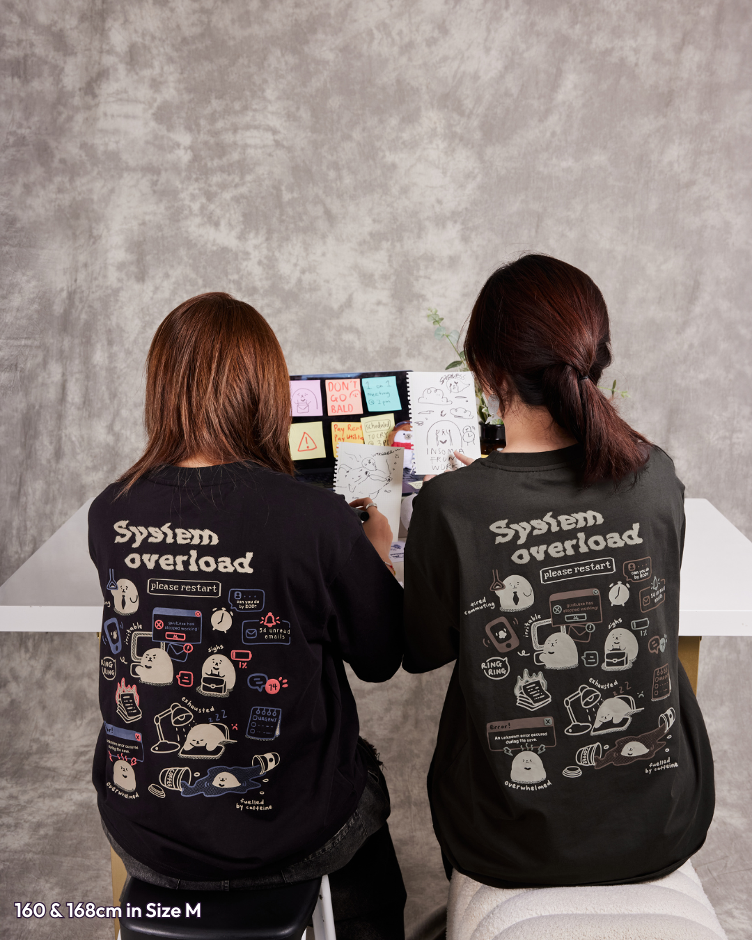 Overworked Oversized Tee - Charcoal Brown