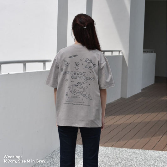 Everyday Explorer Oversized Tee - Grey