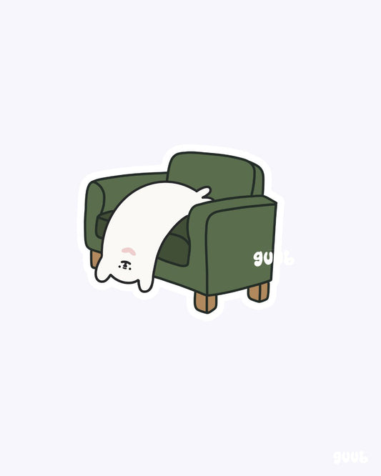 couch potato guubie Vinyl Sticker