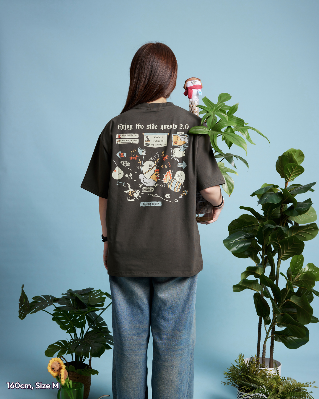 Enjoy The Side Quests 2.0 Tee - Charcoal Brown