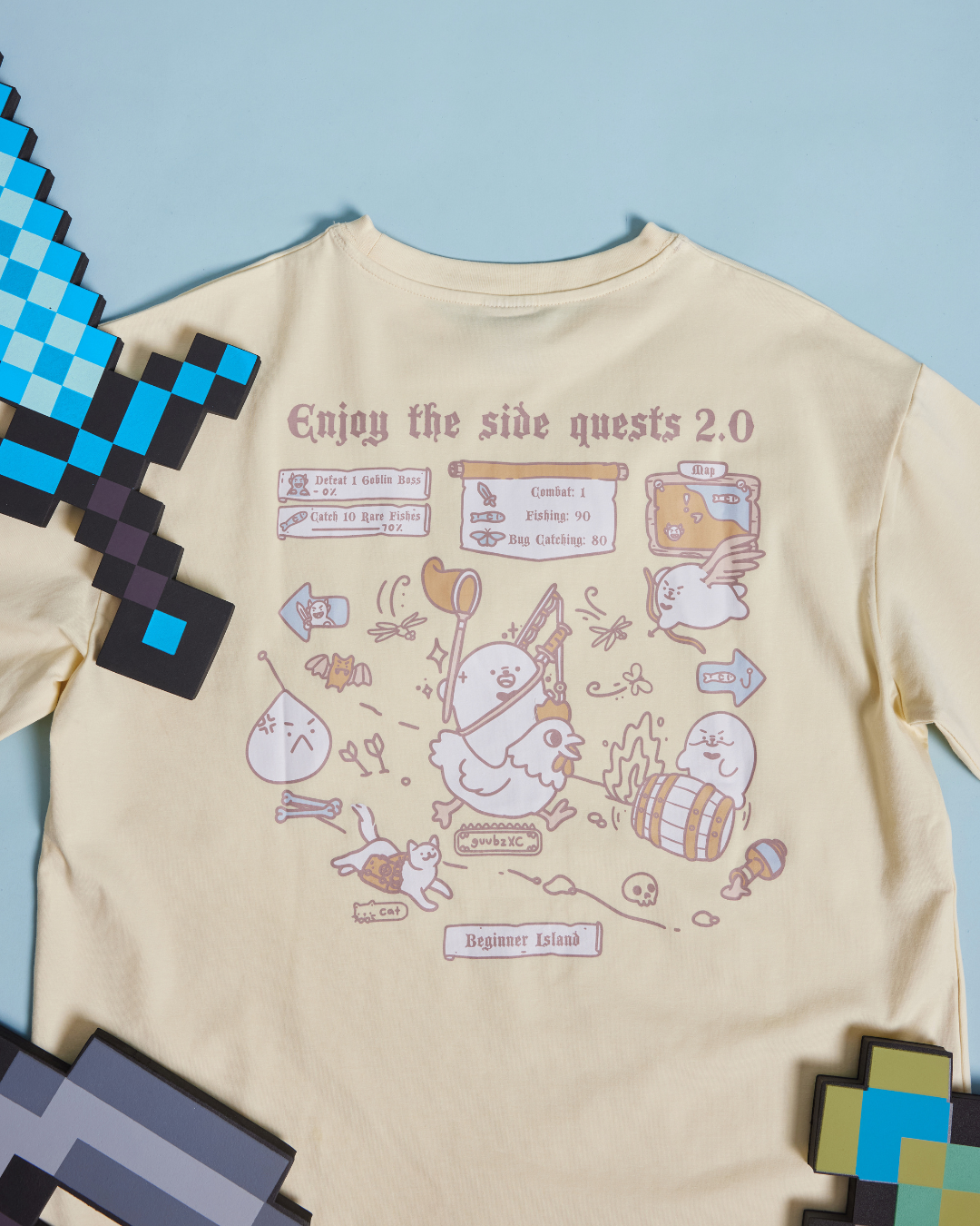 Enjoy The Side Quests 2.0 Tee - Pastel Yellow