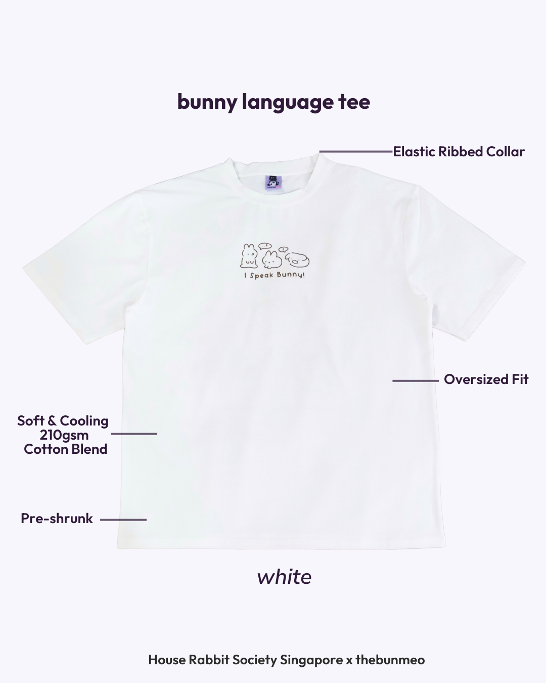 Bunny Language Oversized Tee (Pre-order)