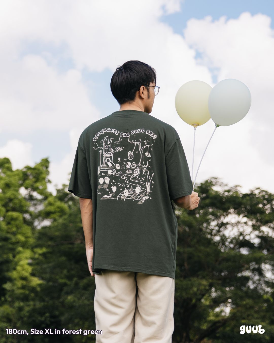 Celebrate The guub Days Oversized Tee - Forest Green