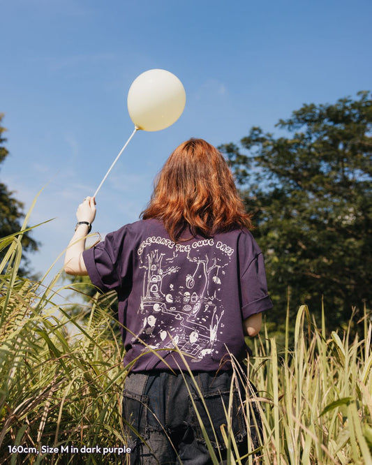 Celebrate The guub Days Oversized Tee - Dark Purple