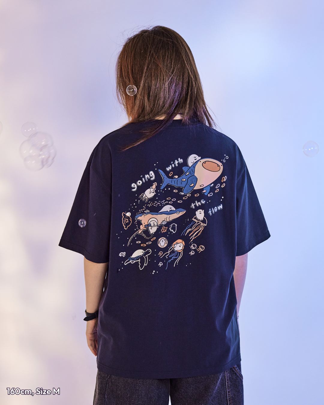 Going With The Flow Oversized Tee - Dark Navy