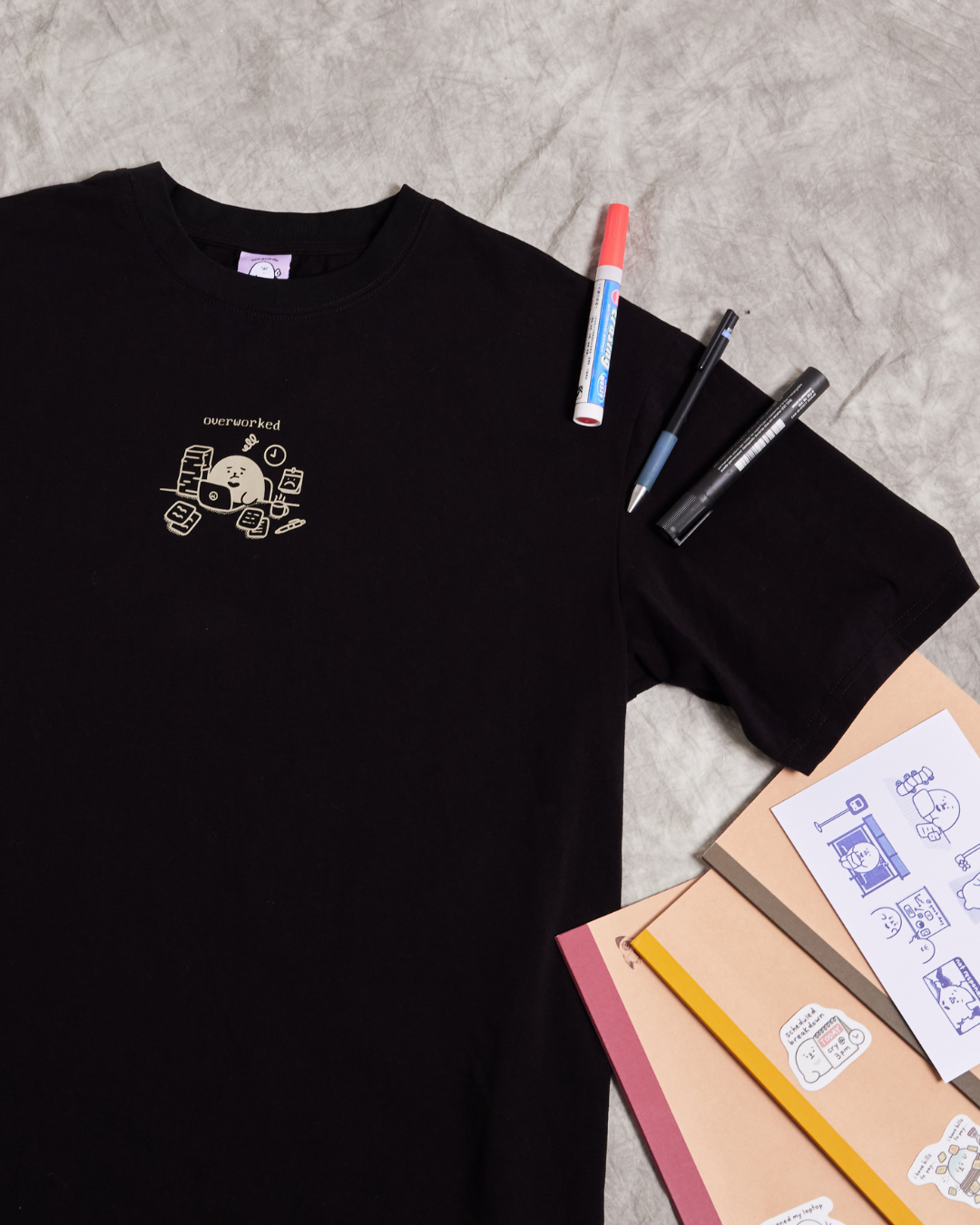 Overworked Oversized Tee - Black