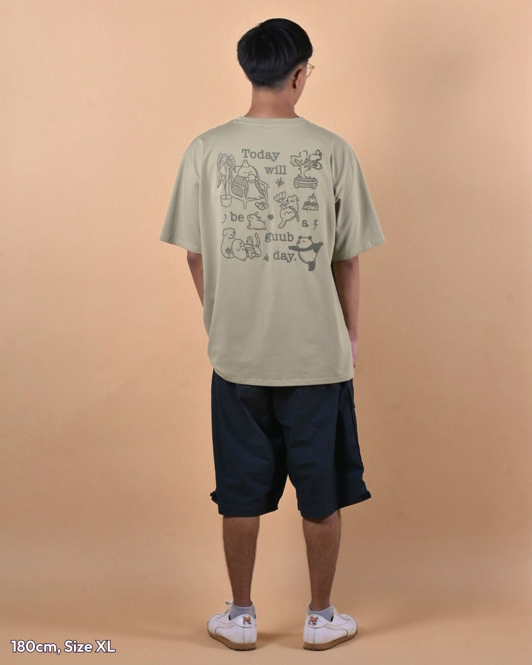 Today will be a guub day Oversized Tee - Warm Sage Green