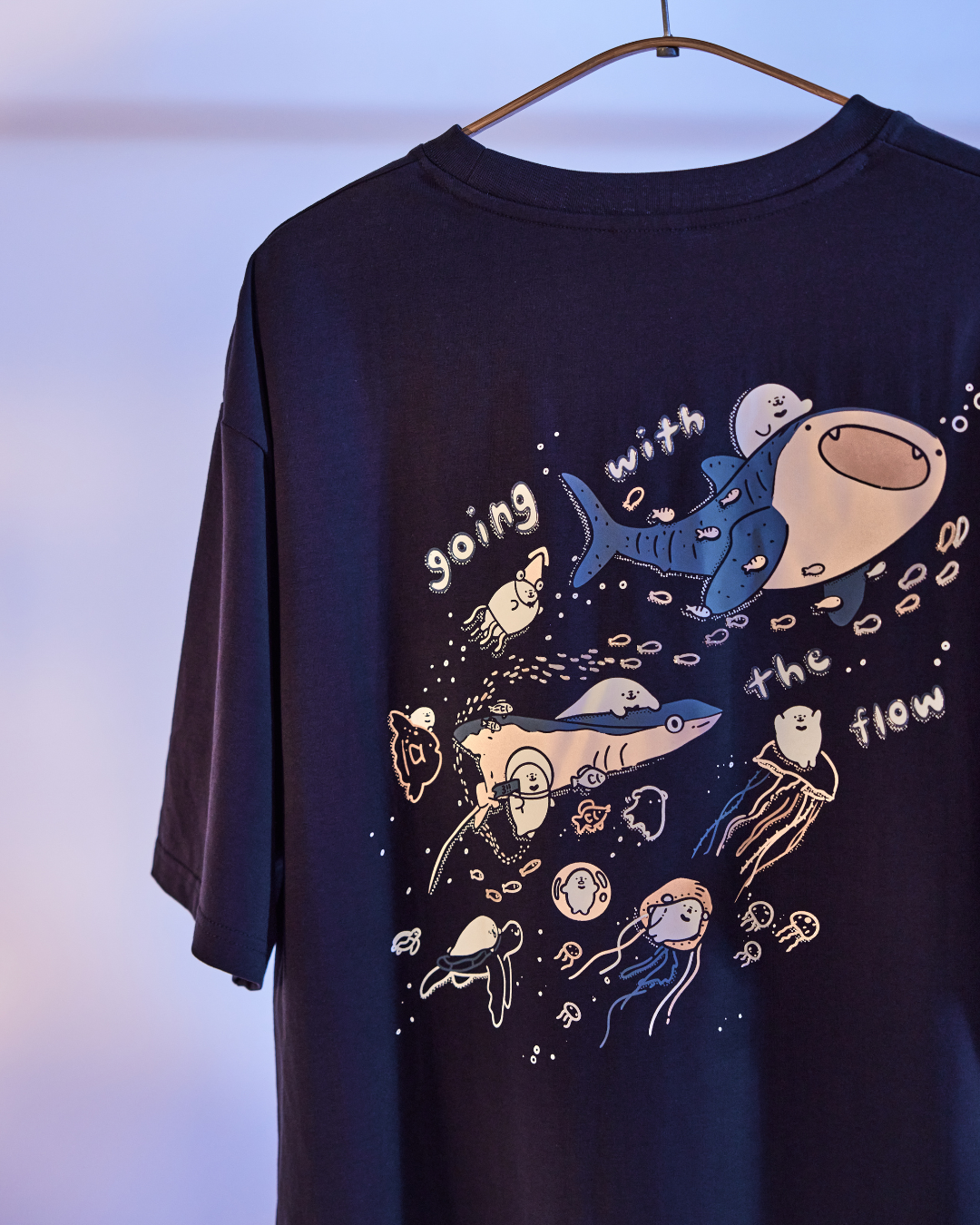 Going With The Flow Oversized Tee - Dark Navy