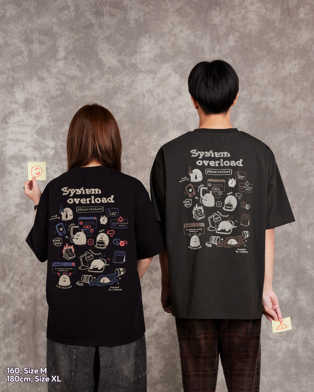 Overworked Oversized Tee - Charcoal Brown