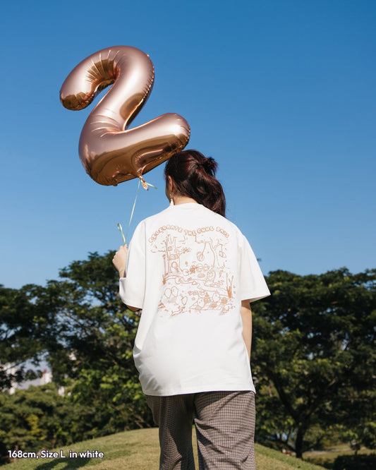 Celebrate The guub Days Oversized Tee - White