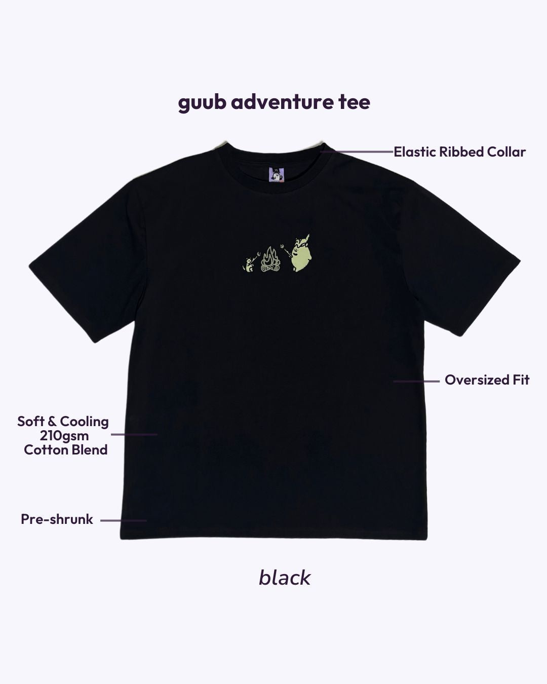 guub Adventure Oversized Tee - Black