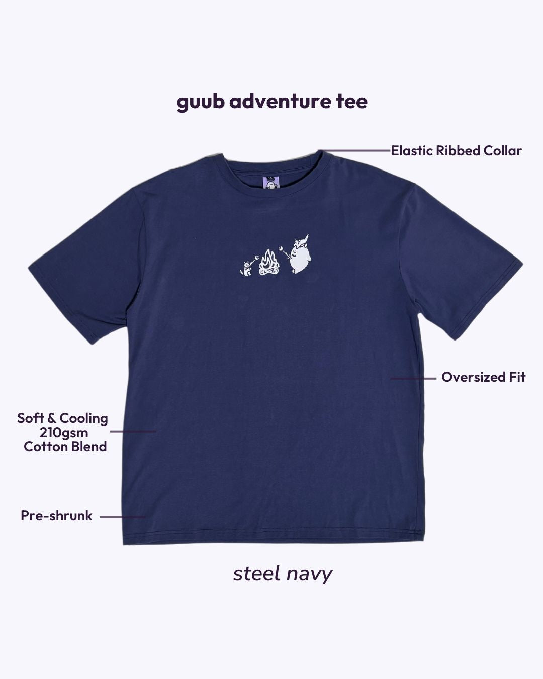 guub Adventure Oversized Tee - Steel Navy